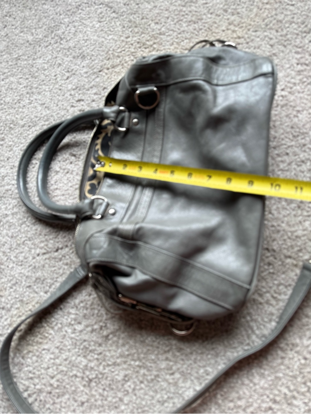 Rebecca Minkoff Gray Morning After Bag (MAB) Leather Satchel with Strap - Picture 9 of 10